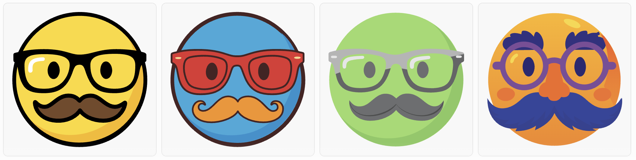 ヒゲおじさんのアイコンのバリエーション